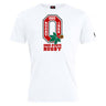 The Ohio State University Alumni Club Plain Tee by WRS Canterbury features a large red "O" logo with "OSU Rugby 1966," a buckeye leaf, and "Ohio State Rugby" text. This customizable cotton blend tee is perfect for fans and players.