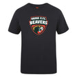 The Omaha Beavers RFC Club Plain Tee by WRS Canterbury is a black cotton blend shirt featuring the Omaha R.F.C. Beavers logo with a stylized beaver graphic on the chest.