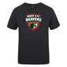 The Omaha Beavers RFC Club Plain Tee by WRS Canterbury is a black cotton blend shirt featuring the Omaha R.F.C. Beavers logo with a stylized beaver graphic on the chest.