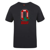 The Ohio State University Alumni Club Plain Tee by Canterbury features a red and gray OSU rugby logo with a leaf, "OSU Rugby 1966" and "Ohio State Rugby" text. Enjoy this comfy cotton blend t-shirt from WRS Canterbury—perfect for fans!.