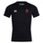 The Ohio State University Alumni Club Dry Tee by EMB Canterbury is a plain black short sleeve shirt with Vapodri Technology, a white Canterbury logo on the right chest, and a red and green embroidered crest on the left chest.