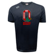 The Ohio State University Alumni Tempo Vapodri T-Shirt by WRS Canterbury features "OSU Rugby 1966," "Ohio State Rugby," a large red “O,” and a green leaf with a brown nut graphic on the front.
