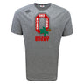 The Ohio State University Alumni Tempo Vapodri T-Shirt by WRS Canterbury features moisture-wicking fabric, "OSU Rugby 1966," a large red "O" with buckeye leaf and nut graphic—perfect for rugby fans.