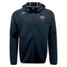 The Omaha Beavers RFC Tempo Vapodri Full-Zip Hoodie by EMB Canterbury features a left chest logo and right shoulder Canterbury mark. This black, moisture-wicking hoodie keeps you comfortable and stylish.