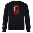 The Ohio State University Alumni Club Crew Sweatshirt by WRS Canterbury features a large red "O" logo, “OSU Rugby 1966”, buckeye leaf and nut, “Ohio State Rugby” text, and embroidered CCC logo. Ultra soft—perfect for fans!.