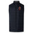 The Ohio State University Alumni Elite Microlite Gilet by EMB Canterbury is a black quilted sleeveless vest with Thermoreg fleece insulation, zip-up front, and embroidered "Q Rugby" logo—ideal for cool days.