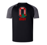 The Ohio State University Alumni Elite Training Tee by WRS Canterbury is a black and gray short-sleeve shirt featuring a 1966 logo with red "O" and buckeye leaf. Made with Vapodri fabric, it's lightweight, durable, and ideal for active wear.