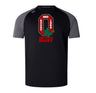 The Ohio State University Alumni Elite Training Tee by WRS Canterbury is a black and gray short-sleeve shirt featuring a 1966 logo with red "O" and buckeye leaf. Made with Vapodri fabric, it's lightweight, durable, and ideal for active wear.