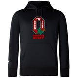 The Ohio State University Alumni Club Lightweight Hoodie by WRS Canterbury features a red and white Rugby logo with a buckeye leaf and nut graphic on the front, plus a handy kangaroo pocket.