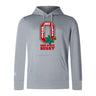 The WRS Canterbury Ohio State University Alumni Club Lightweight Hoodie in gray features a large Rugby logo with an "O," rugby posts, a buckeye leaf, and a kangaroo pocket on the front.