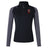 The Ohio State University Alumni Women's Elite First Layer by EMB Canterbury is a black long-sleeve half-zip with gray sleeves, a red and white embroidered left-chest logo, and advanced moisture-wicking for peak performance.