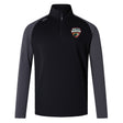 The Omaha Beavers RFC Elite First Layer by EMB Canterbury is a black and gray long-sleeve quarter-zip rugby top with the "Omaha RFC Beavers" logo on the chest and a small Canterbury logo on the shoulder.