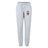 The Ohio State University Alumni Women's Leisure Sweatpant by EMB Canterbury features light grey organic cotton, an elastic waistband with drawstring, and a red "O Rugby" logo on the left thigh for all-day comfort.
