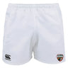 The Omaha Beavers RFC Professional Polyester Rugby Short by EMB Canterbury features the Canterbury logo on the left leg and the Ohana RFC Beavers logo on the right leg.