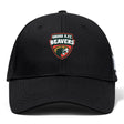 The Omaha Beavers RFC Flexfit Drill Cap by EMB Canterbury is a black cap with the Omaha R.F.C. Beavers embroidered beaver head logo on the front panel.