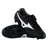 The Mizuno Morelia II Club FG - Black/White/Red soccer cleats by Mizuno, shown upright and on their side to display the studded sole, are ideal for firm ground play.