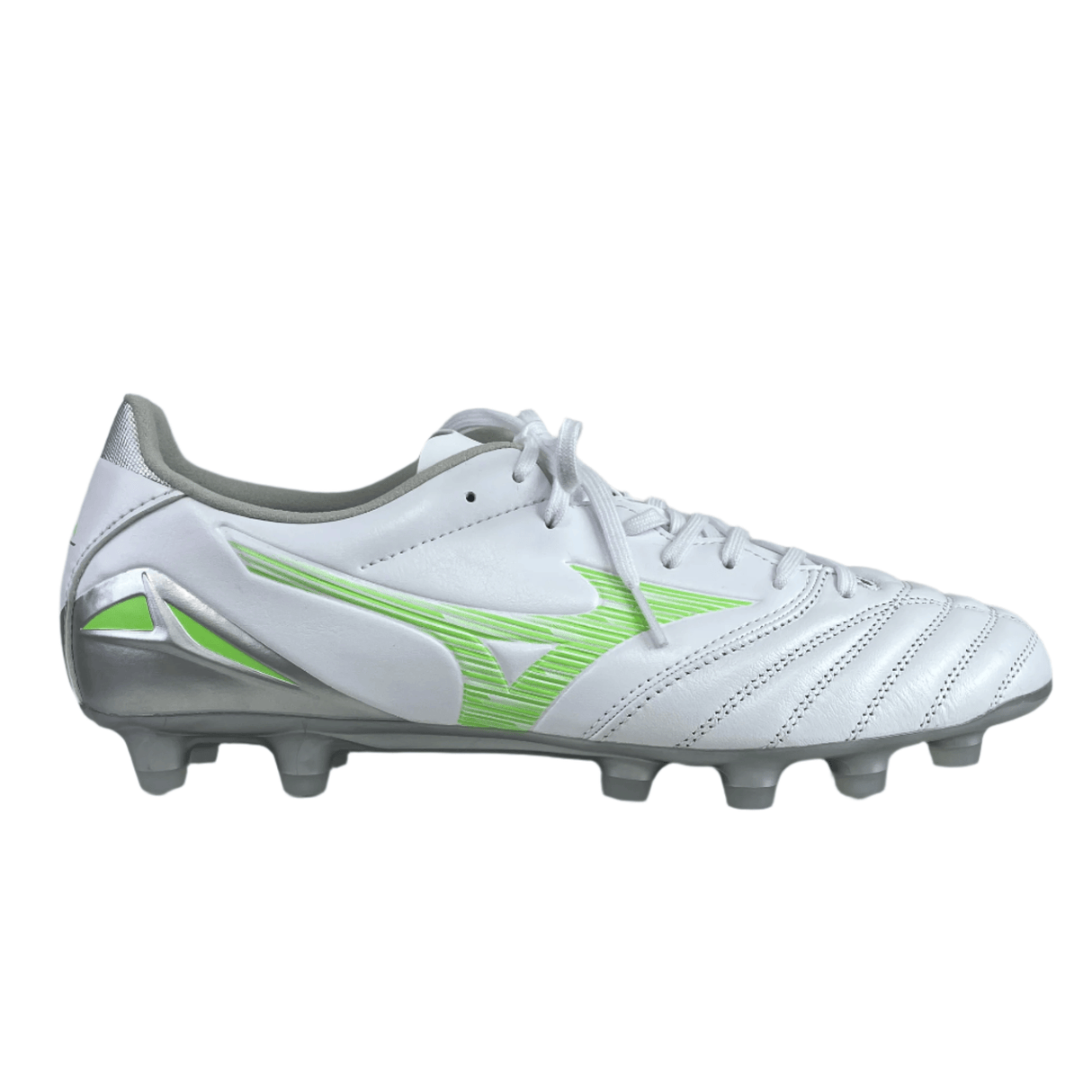 Morelia Neo IV Pro FG by Mizuno - White/Green Gecko / World Rugby Shop Morelia Neo IV Pro FG by Mizuno - White/Green Gecko / World Rugby Shop