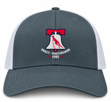 Philly Whitemarsh RFC Retro Trucker Cap in grey with a white mesh back and an embroidered design of a red kangaroo inside a Liberty Bell with the text “PHILLY - WHITEMARSH 1985”.