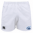 White Play Rugby USA Advantage Rugby Shorts by Canterbury featuring a black logo on the left hem and a Play Rugby USA graphic on the right hem.