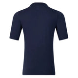 Navy blue short-sleeve t-shirt shown from the back against a white background, echoing the modern style of the Harlequins 26/27 Off Pitch Polo by Castore.