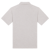 Back view of the England 26/27 Off-Pitch Polo by Castore, a short-sleeve light gray polo with a classic collar, laid flat on a white background.