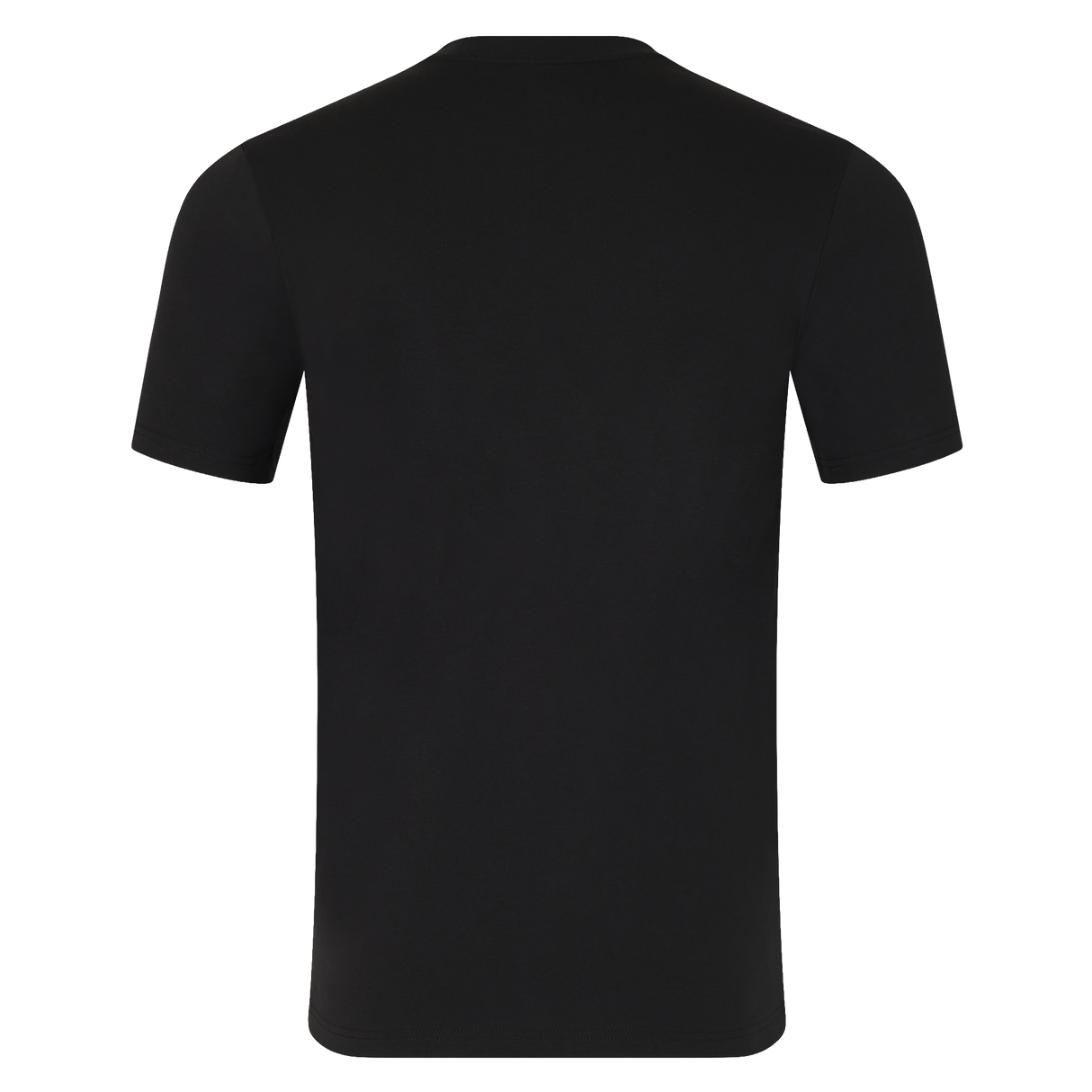 The England 26/27 Off-Pitch Tee by Castore is shown from the back, featuring a plain black short-sleeve design on a white background.