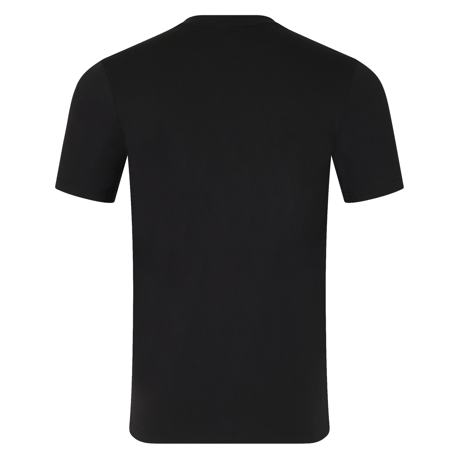 The England 26/27 Off-Pitch Tee by Castore is shown from the back, featuring a plain black short-sleeve design on a white background.