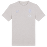 Light grey short-sleeve England 26/27 Off-Pitch Tee by Castore with the iconic rose emblem and Castore branding—ideal for any rugby supporter off the pitch.