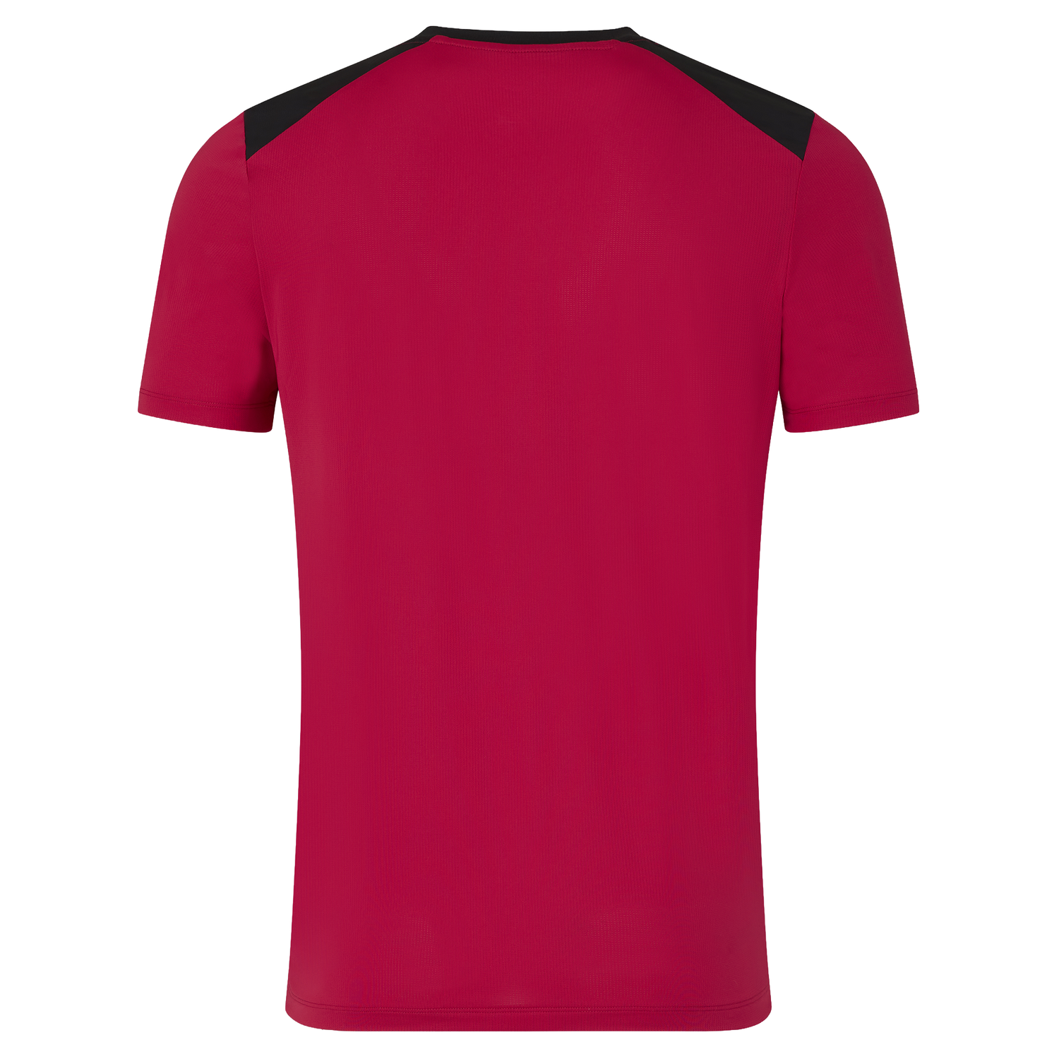 Back view of the England 26/27 Performance Training Tee by Castore, with black shoulder panels and advanced moisture-wicking technology, displayed on a plain white background.