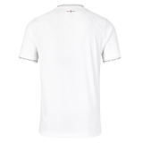 The England 26/27 Replica Home Jersey by Castore is displayed from the back, featuring a plain white short-sleeve design with minimal detailing and a subtle red accent near the neckline. Inspired by the timeless style of an England Rugby jersey, this piece from Castore adds understated sophistication to any rugby supporter’s collection.