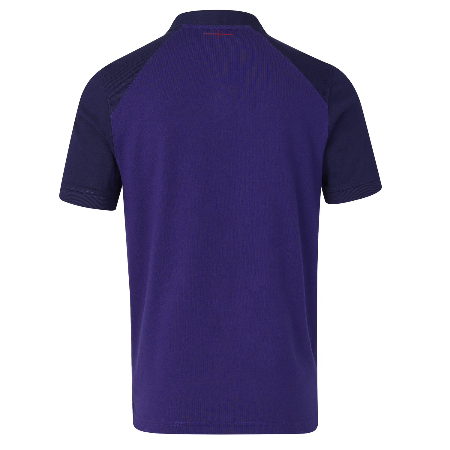 Back view of the Castore England 26/27 Classic Alternate Jersey, a short-sleeve polo in two shades of purple with darker sleeves and collar, styled like a rugby jersey, shown on a plain white background.
