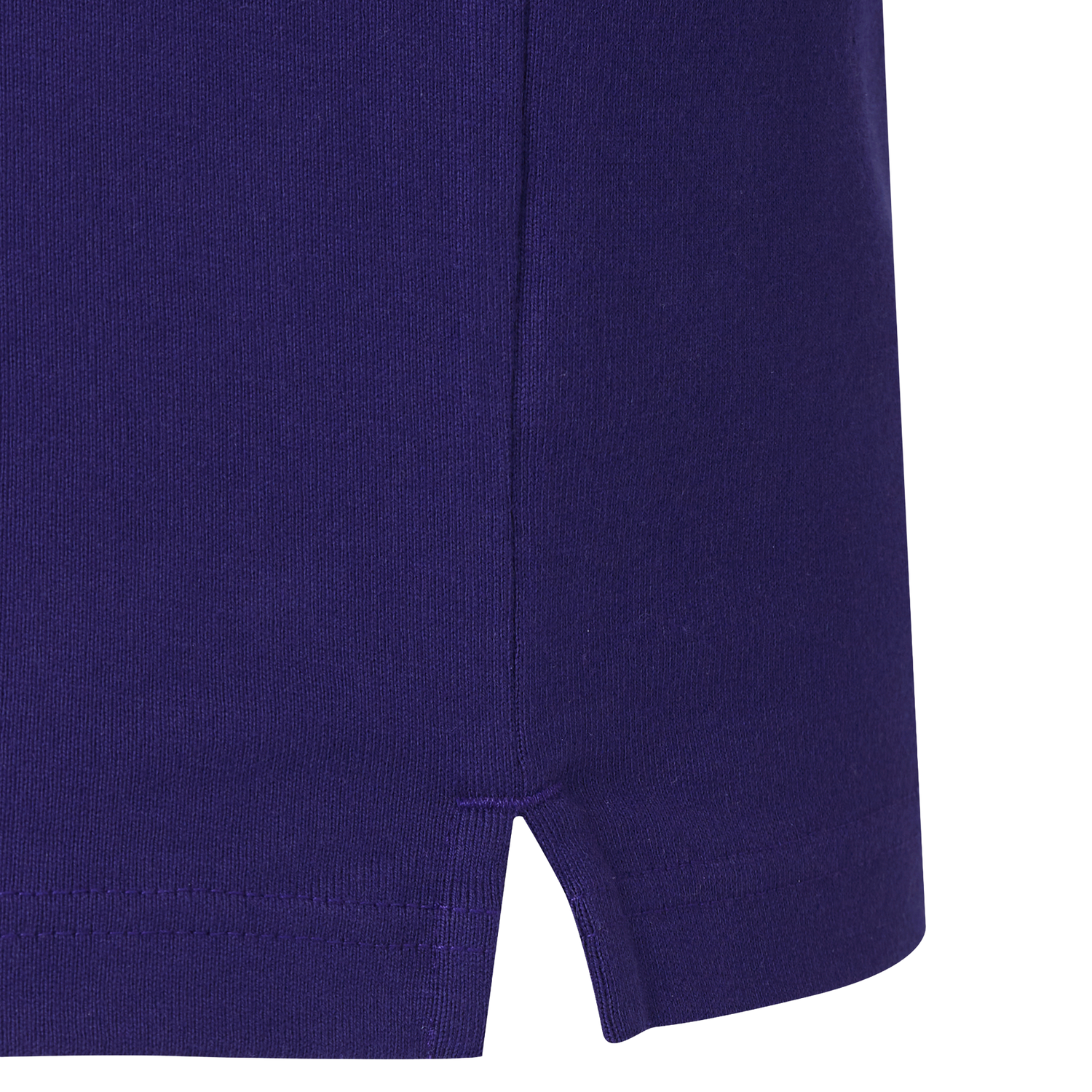 Close-up of the hem on the England 26/27 Classic Alternate Jersey by Castore, highlighting a side slit and visible stitching inspired by classic rugby designs.