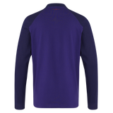 Back view of the Castore England 26/27 Classic Long Sleeve Alternate Jersey in solid dark purple with subtly darker sleeves and a small red stitch near the neckline, echoing England’s alternate rugby jersey style.