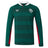 The Leicester 26/27 Classic Long Sleeve Home Jersey by Castore features a green base with horizontal dark stripes, striking red side panels, a crisp white collar, and two chest logos—blending traditional style and modern athletic performance in this official Leicester Tigers jersey.