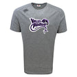 The Valley Panthers Rugby Tempo Vapodri T-Shirt by WRS Canterbury showcases a vivid panther graphic with "Valley Panthers" in purple and black text. Its VapoDri technology ensures moisture-wicking comfort throughout the day.