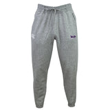 The Valley Panthers Rugby Leisure Sweatpant by Canterbury from EMB Canterbury features recycled polyester fleece, an elastic waistband, drawstring, and logo patches on the left hip and right thigh—combining comfort with eco-friendly style.