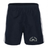 A Mystic River Rugby Canterbury Panelled Tactic Short in polyester fabric, featuring a blue color with a white stripe by EMB Canterbury.