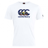 The WRS Canterbury Pennsylvania CCC Flag Club T-shirt is a white tee featuring the Canterbury logo with an Australian flag inner design, "canterbury" text below, and celebrates rugby pride.