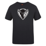 Black DePaul University Club Plain Tee by WRS Canterbury with a white bull head logo on the chest.