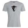 Gray cotton blend DePaul University Club Plain Tee by WRS Canterbury with a black and white bull head logo on the chest.
