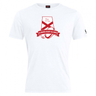 White Alabama Rugby Alliance Club Plain Tee made from a cotton blend, featuring the red and black WRS Canterbury emblem with the establishment year 2024.