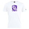 A Winona State University Club Plain Tee by Canterbury featuring a purple and white "Winner State Rugby" logo with a stylized ram's head at the center by WRS Canterbury.