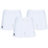 The Bundle Canterbury 3-Pack includes white Professional Polyester Shorts with an elastic waistband and a small black logo on the left leg, perfect for rugby or any athletic activity.