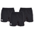 Three pairs from the Canterbury Professional Polyester Short 3-Pack Bundle by Bundle Canterbury, featuring an embroidered logo on the lower left side, are displayed against a white background.