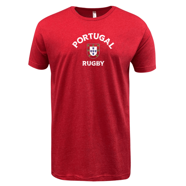 A Nations of Rugby Portugal Rugby Supersoft Tee that says Portugal rugby by WRS LAT.