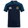 Short-sleeved navy and blue Takoma Touch Rugby Vapodri Evader Jersey by Canterbury featuring a rooster team crest on the chest.