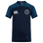 Navy and teal short-sleeve Saint Anselm College Club Rugby Vapodri Evader Jersey by EMB Canterbury, featuring white college logos on the chest and moisture-wicking technology for optimal comfort.