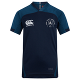 The New Saint Andrews College Vapodri Evader Jersey by EMB Canterbury is a navy and dark blue short-sleeve rugby jersey, featuring the Canterbury logo and the “New Saint Andrews RFC” crest on the chest, and designed with advanced moisture-wicking Vapodri technology for comfort both on and off the field.