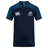 SUNY Maritime Men’s Rugby Vapodri Evader Jersey by Canterbury, a short-sleeve navy blue V-neck with a logo on the left chest and a brand mark on the right chest.