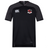 The Southern Pines Youth Rugby Vapodri Evader Jersey by EMB Canterbury is a black short-sleeve jersey featuring the Canterbury logo on the right and a shield emblem on the left. Designed with VapoDri technology, it keeps you cool and dry.